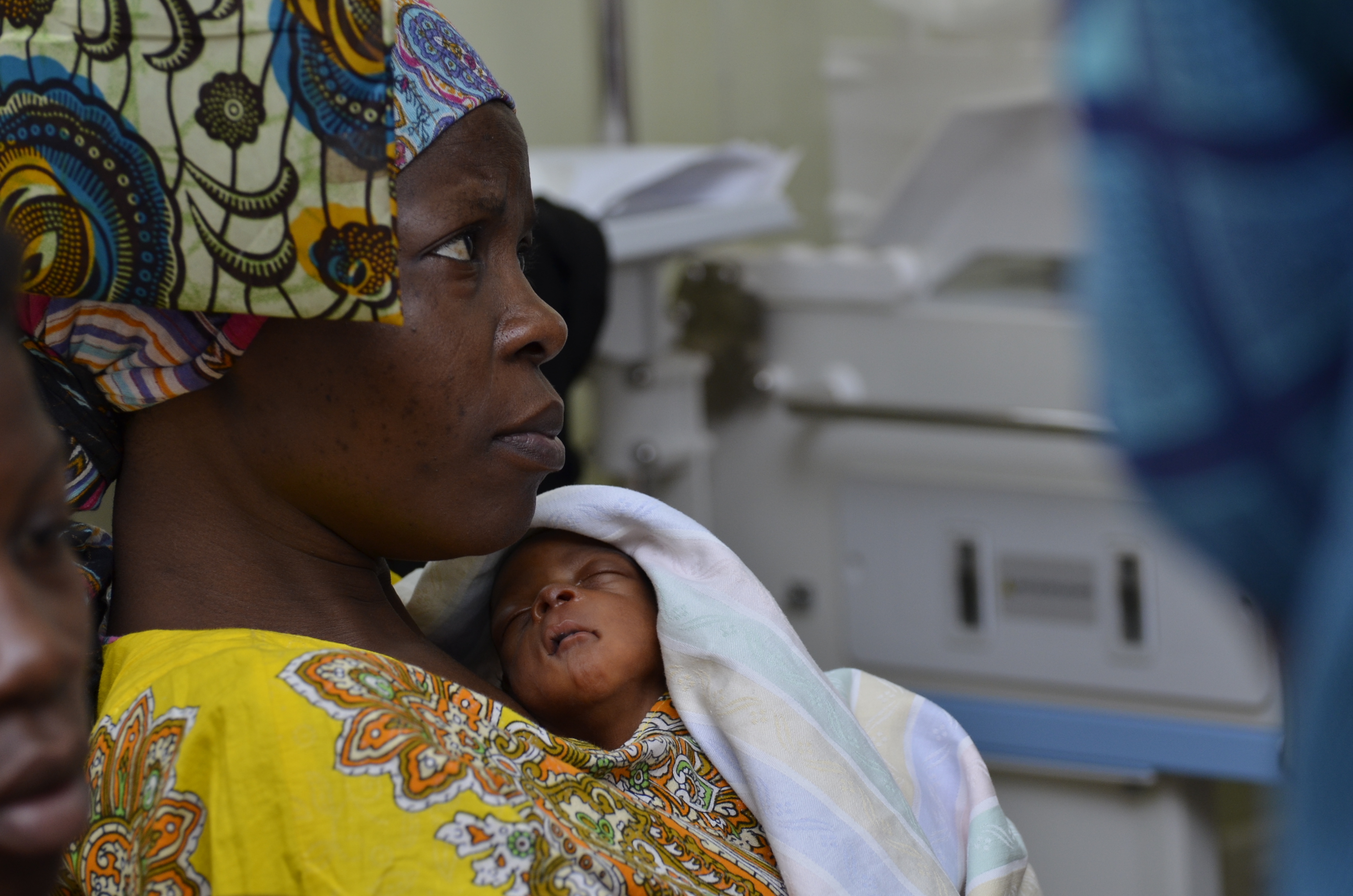 Mother holding newborn