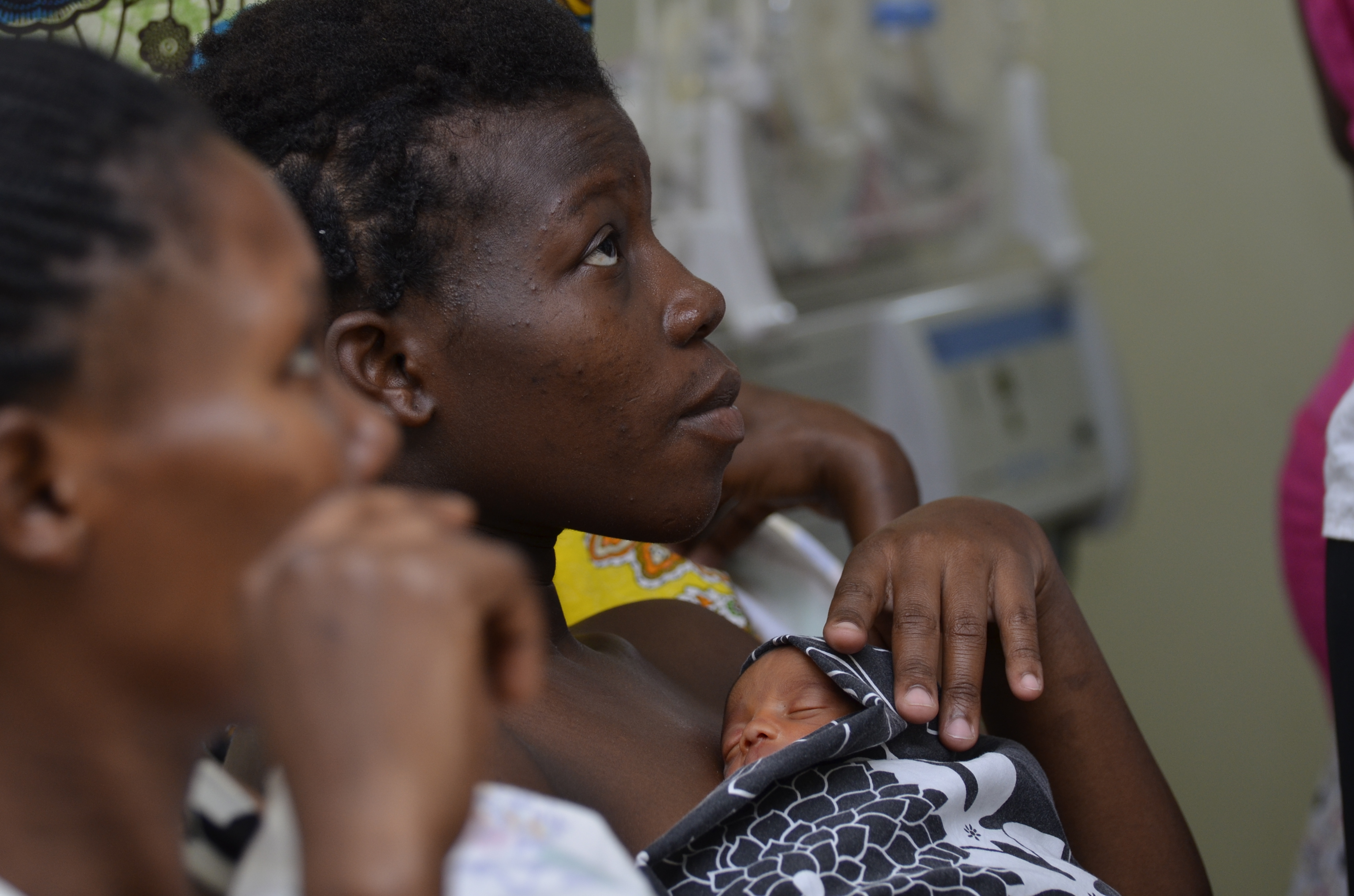 Mother holding newborn