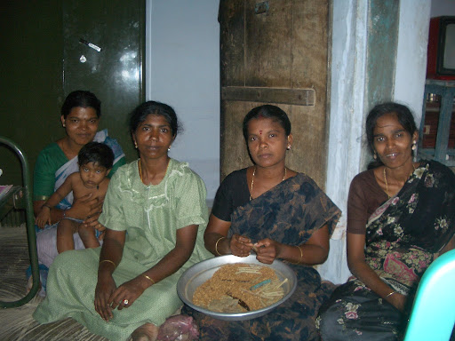 women at table