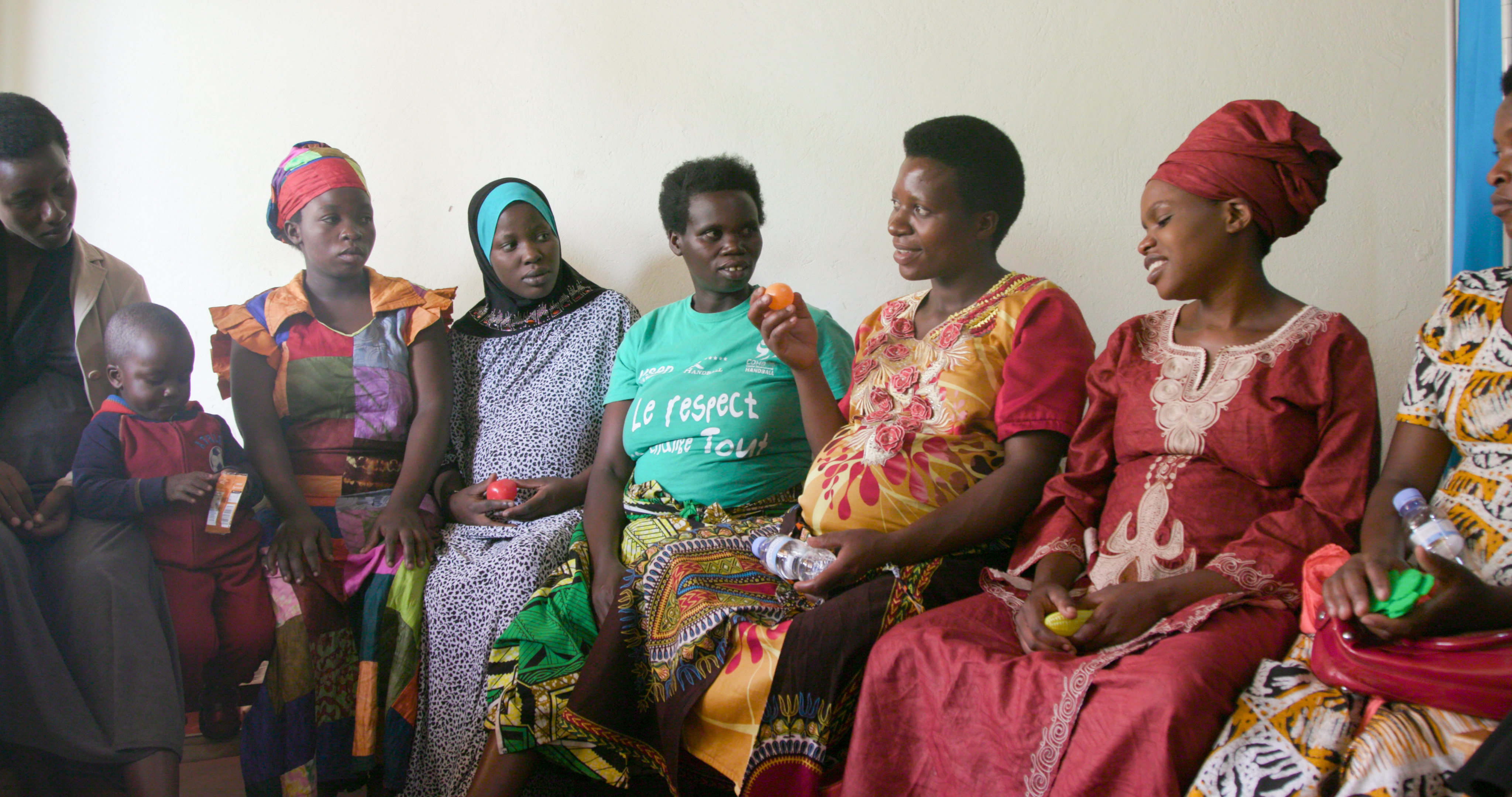 Women engaging in a group care session in Rwanda