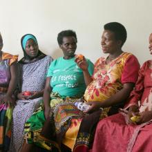 Women engaging in a group care session in Rwanda